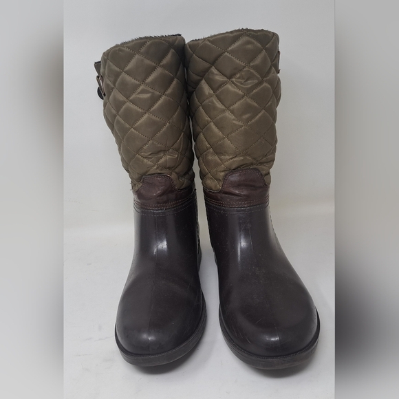 Storm By Cougar Women's Sassy Rain Boots Boot Olive Quilted Buckle Size 9  US - Picture 11 of 14